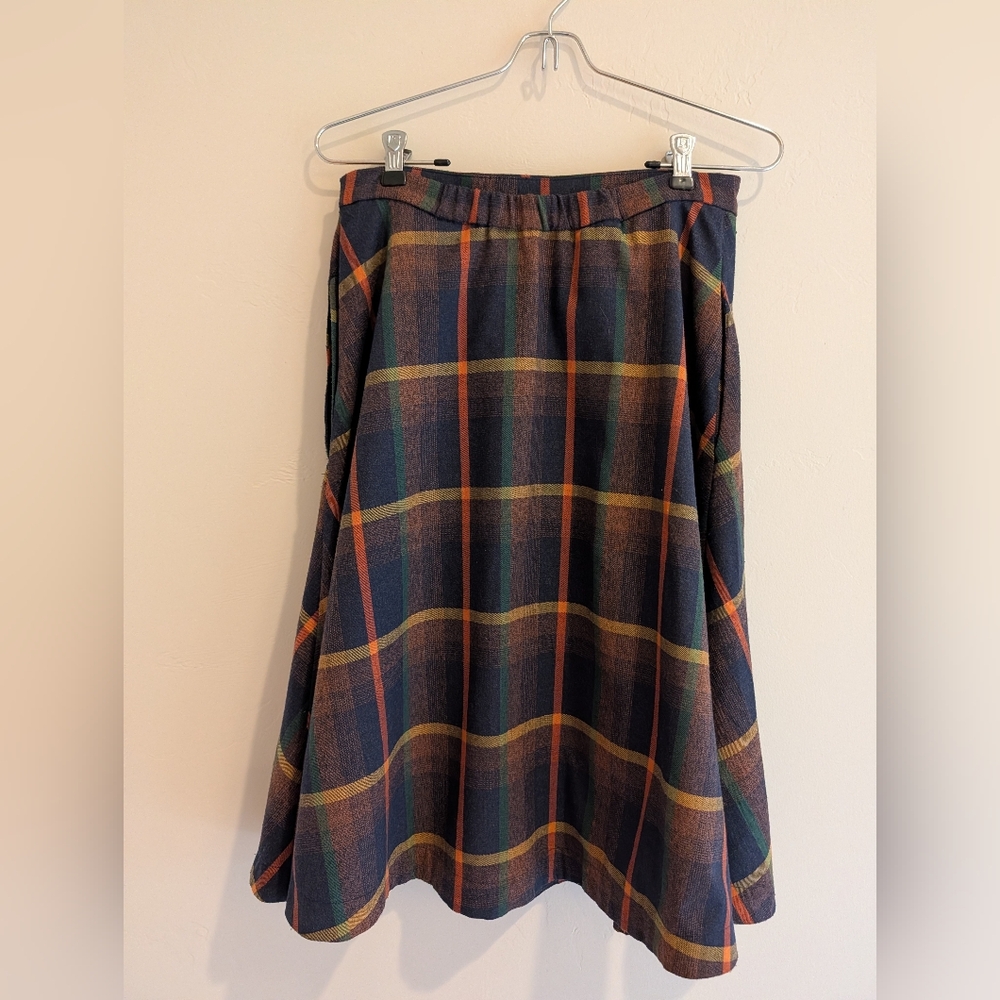 Modcloth Plaid Flannel A Line Midi Skirt Medium - Picture 2 of 9